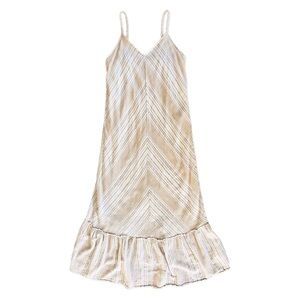 Knox Rose tan & white striped maxi dress (M)